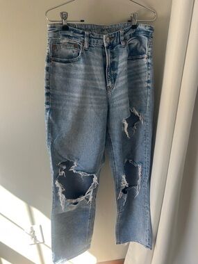 American Eagle Outfitters Light Blue Ripped Boyfriend Jeans